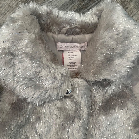 Girls Faux-Fur Vest with Matching Headband - Picture 2 of 4